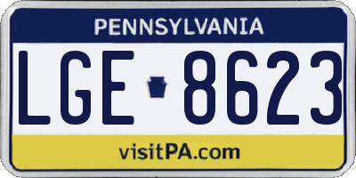 PA license plate LGE8623