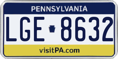 PA license plate LGE8632