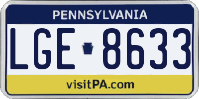 PA license plate LGE8633