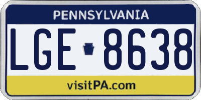 PA license plate LGE8638
