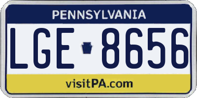 PA license plate LGE8656