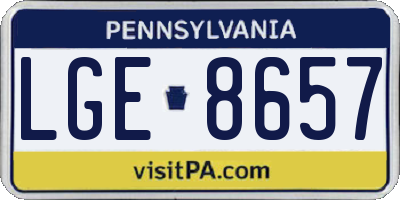 PA license plate LGE8657