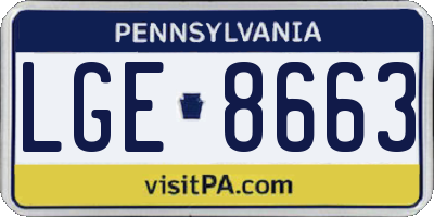 PA license plate LGE8663