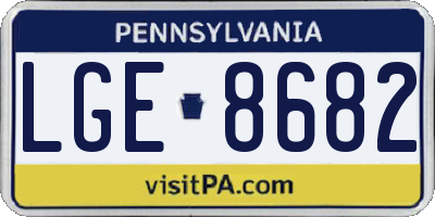 PA license plate LGE8682