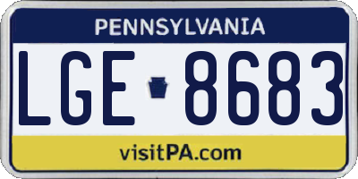PA license plate LGE8683