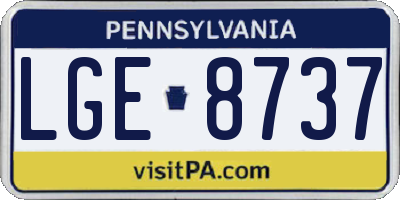 PA license plate LGE8737