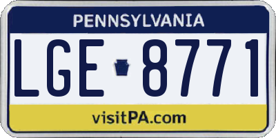 PA license plate LGE8771