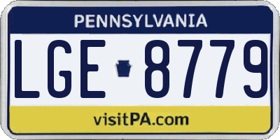 PA license plate LGE8779
