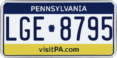PA license plate LGE8795