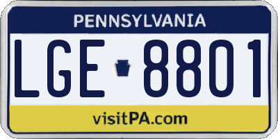 PA license plate LGE8801
