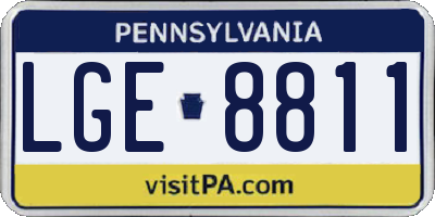 PA license plate LGE8811