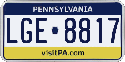 PA license plate LGE8817