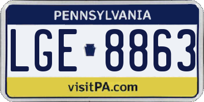 PA license plate LGE8863