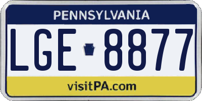 PA license plate LGE8877