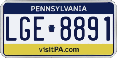 PA license plate LGE8891