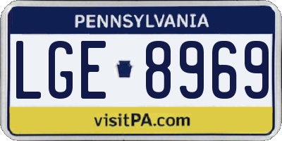 PA license plate LGE8969