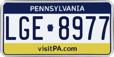 PA license plate LGE8977