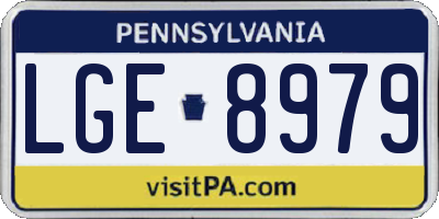 PA license plate LGE8979