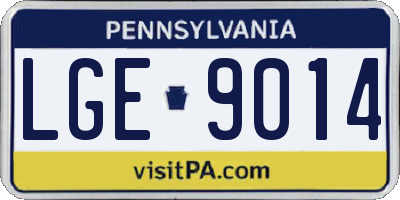 PA license plate LGE9014