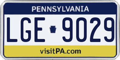 PA license plate LGE9029