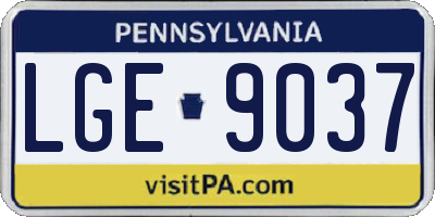 PA license plate LGE9037