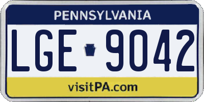 PA license plate LGE9042