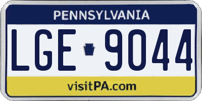 PA license plate LGE9044