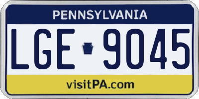 PA license plate LGE9045