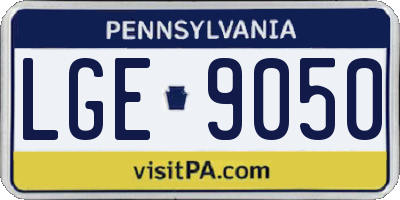 PA license plate LGE9050
