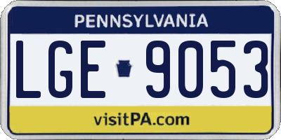 PA license plate LGE9053