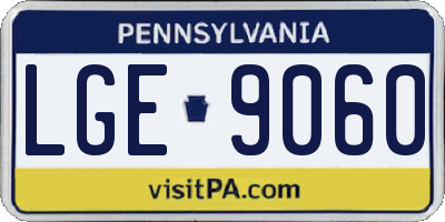 PA license plate LGE9060