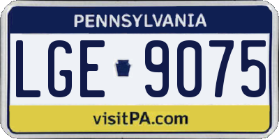 PA license plate LGE9075