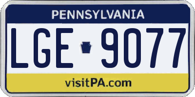 PA license plate LGE9077