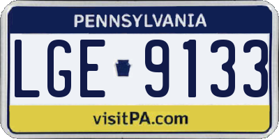 PA license plate LGE9133