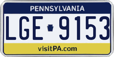 PA license plate LGE9153