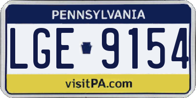 PA license plate LGE9154