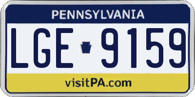 PA license plate LGE9159