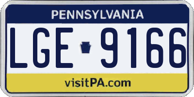 PA license plate LGE9166