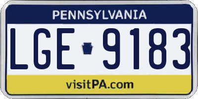 PA license plate LGE9183