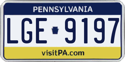 PA license plate LGE9197