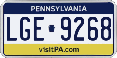 PA license plate LGE9268