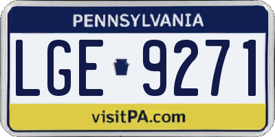PA license plate LGE9271