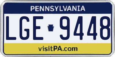 PA license plate LGE9448