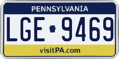 PA license plate LGE9469