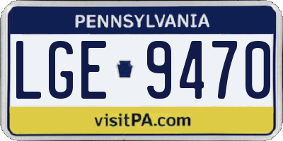 PA license plate LGE9470