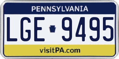 PA license plate LGE9495