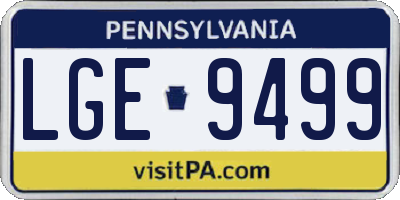 PA license plate LGE9499