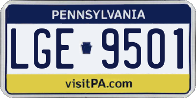 PA license plate LGE9501