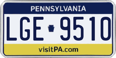 PA license plate LGE9510