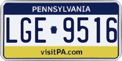 PA license plate LGE9516